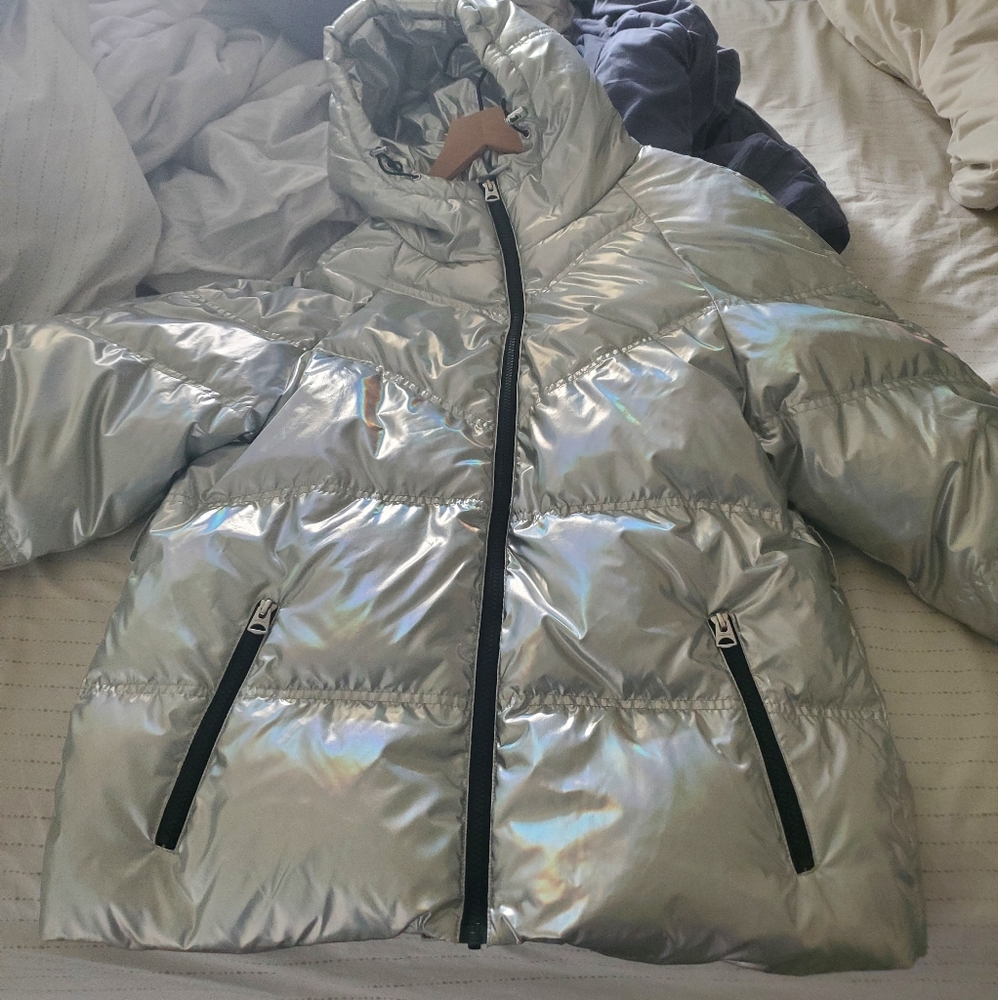 7 For All Mankind Halographic Puffer Jacket - Picture 2 of 7